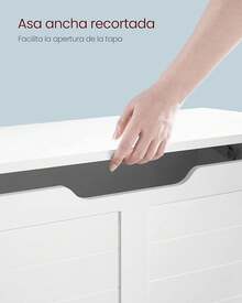 VASAGLE Banco Zapatero, Mueble de Zapatos, 2 Bisagras de , 40 x 80 x, Pasillo, Dormitorio, Salón, Blanco Nube MLSB063T14 - Blanco Nube - Ver 7