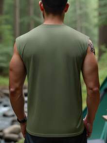 Men's Wide Shoulder Gym Top, Lightweight Breathable Fabric, Suitable For Boxing, Cardio, And Weight Training, Sporty Design For Sweaty Summer Workouts