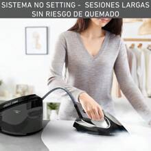 Generador de Vapor Express, suela con tecnología Durilium AirGlide, depósito de 1.8 L, fácil de usar, elimina pliegues de cualquier tipo de prenda, Negro/Plata, SV8062X0