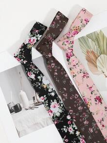 1 件男士休闲时尚花卉图案领带，适合日常聚会、商务外出、旅行和度假男士领带