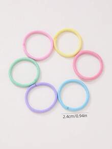 200pcs/Pack Girls' Simple Spring Color Hair Ties, Gentle On Hair, Elastic Hair Bands, Hair Accessories For Daily Use - Multicolor - View 7