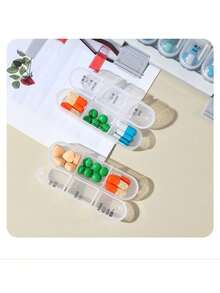 1 件旅行友好型 21 格药丸收纳盒 - 紧凑型药品和补品收纳盒 - 彩色 - 查看 11