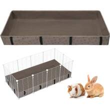 Waterproof Guinea  Cage Liner, Washable Tarp Bottom Base, Cage Liners Small Animals, Hamster Chinchilla Hedgehog Ferret Rabbit (Tan Brown-Paw, 28 X 56) - Tan Brown-paw - View 3