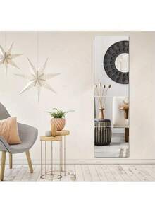 2/4/8/10 Pieces Mirror Wall Stickers, Connectable, Full Body Mirror, Suitable For Bedroom, Home Gym, Bathroom, Restroom. - White - View 8