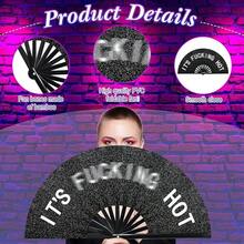 Large Folding Hand Rave Fan For Men Women Bamboo Folding Clack Hand Fan For EDM Music Disco Rave Festival Party Supplies(Cool) - Nhiều màu - Xem 5