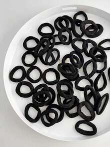 50 Pieces Small Hair Scrunchie Elastic Hair Tie - 黑色 - 查看 3
