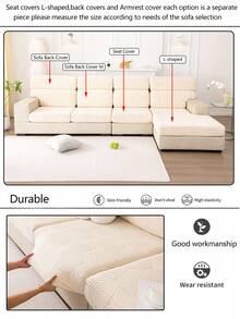 1入組彈性加厚沙發墊套現代簡約全包沙發套防塵&耐用四季座位覆蓋 - 米色 - 查看 10