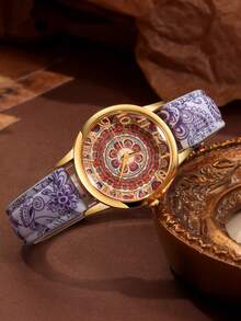 3 件时尚简约女士情侣手表，圆形仿古波西米亚石英布带手表，姐妹情侣手表，适合节日、假日和日常佩戴，是送给女性情侣的最佳礼物。 - 彩色 - 查看 5