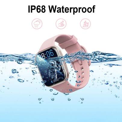 Jesebang Smartwatch Women Men Fitness Watch 1.69 Inch HD Colour Display 25 Sports Modes Fitness Tracker Watch Heart Rate Monitor Sleep Monitor IP68 Waterproof Sports Watch Pedometer Stopwatch (Black)