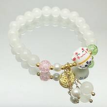 1pc Maneki-Neko Style Bracelet, Unique Forest Element Design Suitable For Daily Wear For Women, Perfect Gift For Family And Friends