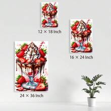 1 Pc Canvas Painting,Ice Cream, Strawberries, Chocolate, Milkshake Glass, Whipped Cream, Chocolate Drizzle, Striped Straw,Wood Framed Painting (1) Thickness 2.5 Cm/ 1 Inch-Home Decoration For All Occasions,Ideal New Year, Valentine's Day,Thanksgiving,Easter,Christmas Gift,Room Decoration Aesthetic,Wall Decoration Art,Perfect Gift,Autumn And Winter Wall Decoration,Living Room Decoration, Bedroom Decoration, Kitchen Decoration, Entry Decoration, Bathroom Decoration, Direct Wall Painting, High Quality Wall Painting Poster,Modern Home Decoration Stretched And Framed Ready To Hang - Black - View 2