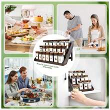 ERUIV Square Spice Jars, 2-In-1 Design With Acacia Wood Stand (FCM®) – Set Of 21 Spice Jars (120 Ml Each), Including Multiple Labels, Can Be Stood Upright And Is Suitable For Drawers – Spice Rack For Drawers And Spice Jars - 21個方瓶相思木架套裝 - 查看 7