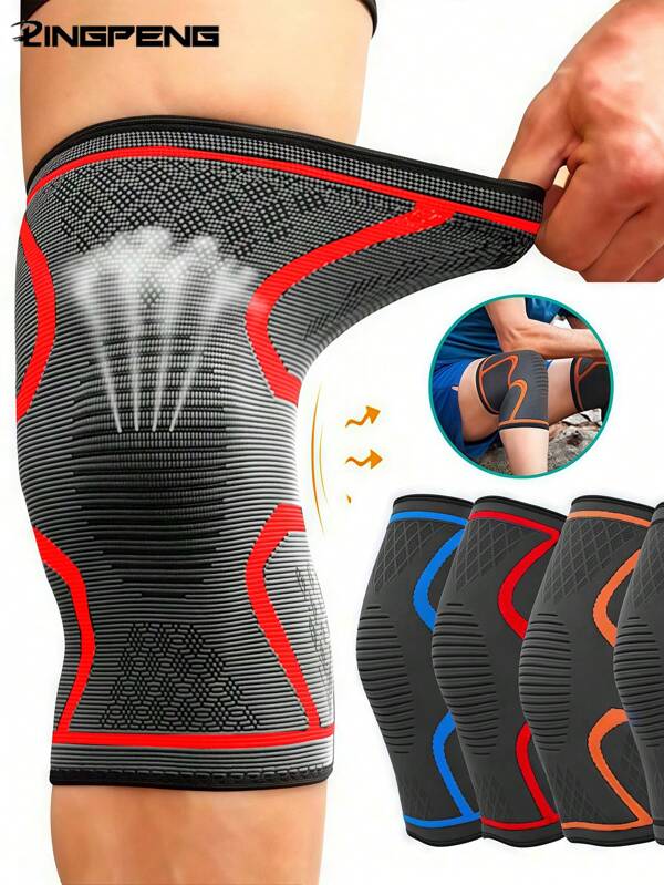 1pc Nylon Knee Protector, Red Color Gym Accessories Knee Support Sports Knee Pads Gym Knee Pads