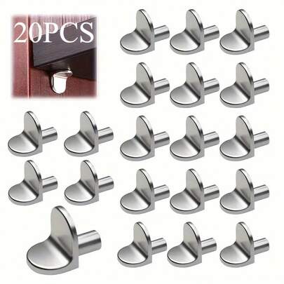 20 Pieces Of Heavy-Duty Plastic Shelf Brackets - Easy To Install And Elegantly Designed Multifunctional Hardware Anchors For Kitchens, Wardrobes, And Bookshelves