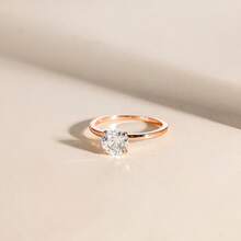 EAMTI 1.5CT 925 Sterling Silver Engagement Rings Round Cut Solitaire Cubic Zirconia CZ Wedding Promise Rings Her Wedding Bands Women Size 3-11 - 玫瑰金 - 查看 2