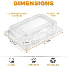 40 Pack Hinged Plastic Containers, Sturdy To Go Clamshell Food Containers With Lids, Disposable Take Out Boxes Desserts Cake Slices Sandwich Salad Cookies (.2 * 4.*3 Inches) - 1 - View 2
