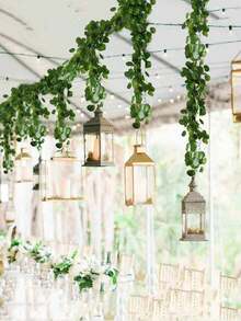 1件/6件/12件/24件/300件/套 人造绿色常春藤藤蔓，逼真悬挂式常春藤花环，适用于婚礼、卧室、花园、阳台、秋千、商场、楼梯装饰、植物背景、丛林主题派对，易于安装和拆卸 - 海棠葉 - 查看 3