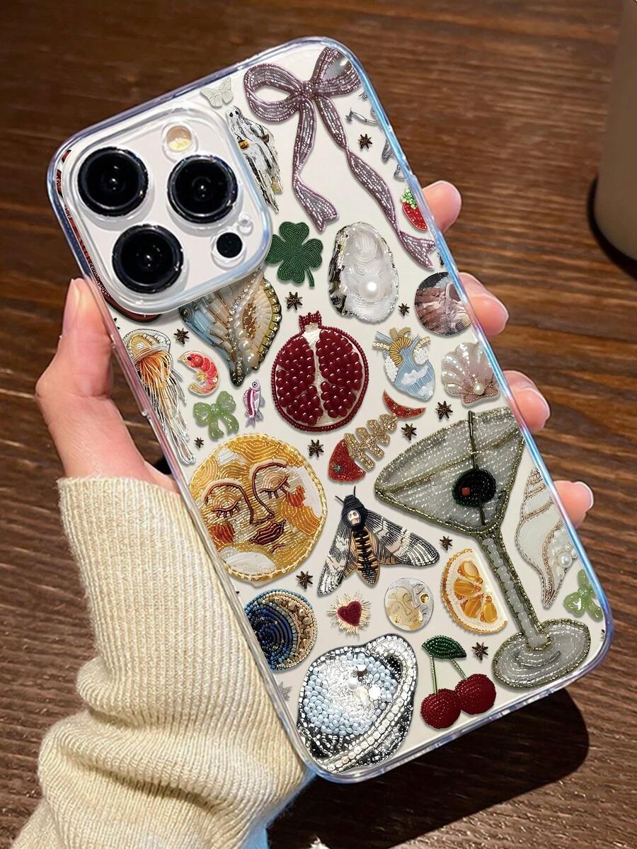 1 件迷人图形图案透明柔软 TPU 全身防震防指纹手机壳，兼容 16 Pro/16 Plus、15/15 Pro Max/15 Pro、11/12/13/14 Pro Max、11 Pro/11 Pro Max、12 Pro/12 Pro Max、13 Pro/13 Pro Max、14 Pro/14 Pro Max