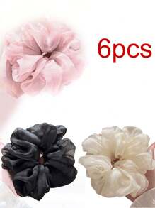 5pcs/3pcs/1pc Classic Black White Brown Large Intestine Headband, Headband, High-End Temperament Headband, Headband, Headband Tie, Black Summer Hair Accessory, Headband, New Style, Suitable For Bag Accessories