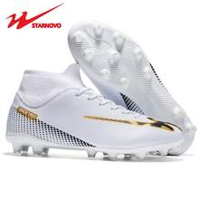 STARNOVO 男女通用足球鞋，时尚运动足球鞋，弹性鞋领，更加舒适，专业足球鞋，适合训练和比赛（本商品有尺码表，请检查您的脚码）