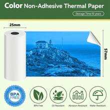 5 Rolls Mini Thermal Printing Paper, Portable Photo Labels For Instant Cameras, Perfect For Family Memory Collections, Memo Learning, Featuring A Smooth White Surface, Photo Printing Supplies, Notes, Images, Diaries, Ink-Free, With A Matte Finish