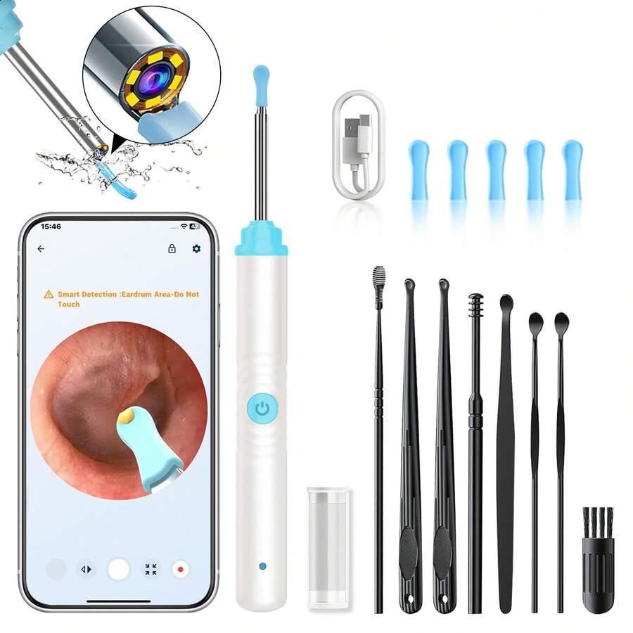 Ear Endoscope With Ear Camera, Ear Wax Remover, Ear Cleaner, Ear Cleaning Kit, Ear Wax Remover, Ear Wax Remover Camera, Ear Wax Remover, Ear Wax Remover, Ear Wax Removal Tool, Ear Cleaner Kit, Ear Cleaning 8-Piece Set