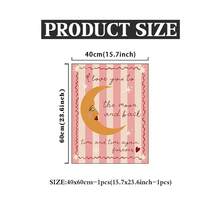 月亮图案儿童房墙饰，粉色波西米亚风海报，充满童趣的儿童房装饰，可打印励志语录艺术画，适合女孩卧室，婴儿礼物，蒙特梭利风格墙饰，无框 - 彩色 - 查看 13