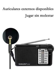 Radio a Pilas Portátil Am Fm Con Bocina Altavoz, Gran Recepción, Conector Para Auriculares, Radio Portátil de Transistores Para Caminar y Acampar - Negro - Ver 6