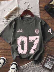 Koszulka z krótkim rękawem dla dziewcząt w wieku 12 lat, wygodna i modna letnia bluzka, odzież dla uczniów/młodych dzieci