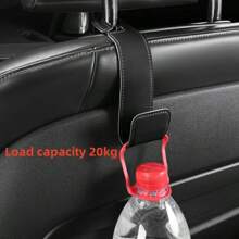 1pc Car Hooks, Car Seat Back PU Leather Storage Hook, Multi-Function Hanger For Keys Purse, Handbag Earphone Charging Cable Umbrellas Coats Car Organizer