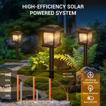 2/4/6 Pack Solar Pathway Lights Outdoor, High Lumens LED Garden Lights With 2 Lighting Modes, Solar Powered Auto On/Off, Durable Plastic Warm White Path Lights For Yard Walkway Driveway Decor, Solar Outdoor Lights - 4件 - 查看 8