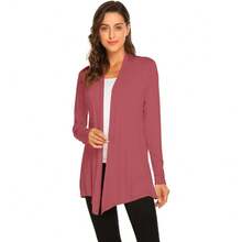 Newchoice Womens Casual Lightweight Long Sleeve Cardigan Soft Drape Open Front Fall Dusters (S-3XL) - Mawar Pudar - View 2