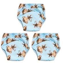 4 pièces de couches lavables et réutilisables pour bébé, étanches, respirantes, 6 couches de protection, 100% polyester, doublure et tissu extérieur imperméable, avec fonction anti-fuite, culottes de propreté, sous-vêtements pour bébé, cadeau de bébé