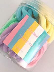 50 piezas/Botella Lazos para el cabello tipo scrunchie de color caramelo para mujer, lazos de cabello básicos para coleta, accesorios para el cabello, accesorios de gimnasio, lazos para el cabello, accesorios para el cabello