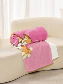 Bluey Bluey 1pc Cartoon Throw Blanket, Bluey And Mother Pattern Throw Blanket, Skin-Friendly And Soft Nap Blanket, No Shedding And Easy Care, Office Siesta Lap Blanket, Minimalist Home Textile, Perfect For Sofa, Bedroom, Living Room, Office, Travelling, Suitable For All Seasons, Excellent Holiday Gifts, Machine Washable, Digital Printing, Back To School