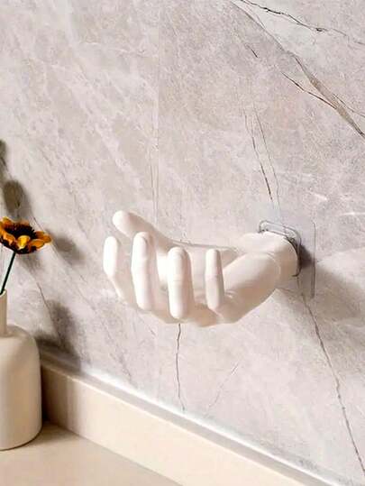 1 个手工形状壁挂式防损粘合挂钩，用于存放钥匙、耳机等的家用收纳整理器。