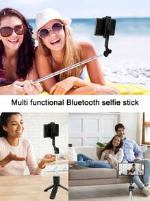 Palo de selfie inalámbrico Bluetooth STICKMAG de 74CM/29.1in, equipado con luz de belleza LED de tres velocidades ajustables, trípode giratorio de 360° de acero inoxidable antivibración, para sujetar en mano o de pie, compatible con iPhone 16 15 14 13 12 11e/Max/Pro/Xs/Xr/X/Plus y Galaxy S25/S24/S23/S22Ultra