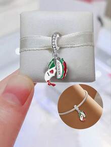 1件时尚西班牙串珠吊坠，适合女士手链、手镯DIY饰品制作和日常穿搭，是女孩的理想配饰。 - 銀色 - 查看 3