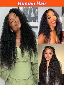 Kinky Curly 1 Piece Clip In Human Hair Extensions Human Hair Clip In Human Hair Extensions Natural Black Remy Hair For Women - SNatural - View 4