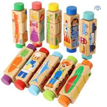 Early Learning Kids Rotating Puzzle Blocks Montessori Twisting Cubes Children Educational Grasp Building Block Wooden Toys Educational Toy Wooden Toys Montessori Toy Wooden Puzzle Building Blocks Early Learning Puzzle Blocks Rotating Twisting Cubes Montessori Wooden Toys Grasp Building Blocks