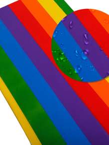 1pc/2pcs Rainbow Pattern Disposable Square Plastic Tablecloth, Waterproof & Oilproof, Suitable For Events, Gatherings, Parties