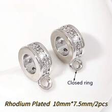 2 stuks 18K verguld messing metalen inleg zirkonia scharnierende hanger enhancer borgsluitingen DIY sieraden maken accessoires
