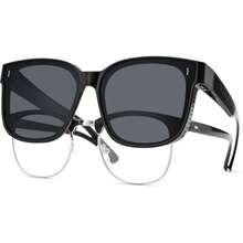 1 件简约百搭超大方形框架时尚眼镜，可套在时尚眼镜上，可近视眼镜盖，适合男女户外派对度假旅行驾驶用品摄影道具返校时尚学院风 - 彩色 - 查看 7