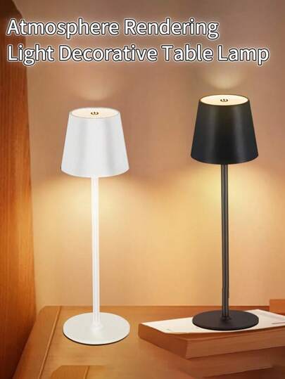 Lámpara de mesa LED regulable inalámbrica, lámpara de mesa recargable con control táctil, lámpara de mesa LED de metal con batería y USB-C, lámpara de mesa para exteriores IP44 resistente al agua para patios, restaurantes, color negro