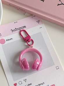 1pc Simple & Cool 3D Headphone Pendant, Creative Minimalist Style Bag Charm, Best Friend Gift