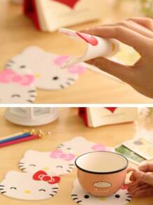 Sanrio Sanrio Cartoon Coasters, Hello Kitty Cat Silicone Non-Slip Cup Mats, Bowl Pads, Heat Insulation Pads, Party Favors, Tabletop Decor Coasters