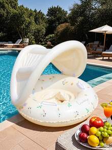 1pc Inflatable Bear And Rabbit Swim Ring, Thickened Summer Water Float Armband For Beach, Pool & Party, Beach Essentials, Beach Accessories - Multicolor - View 1
