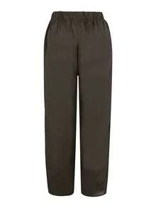 Plus Women's Print Elastic Waist Cropped Harem Pants With Pocket