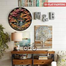 Autumn Cascade 10-Inch Wall Clock - 3D Nature Art Design With Silent Movement Rustic Decorative Timepiece For Living Room, Office & More - Perfect Gift Idea - Multicolor - View 5