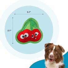Outward Hound Skinz Durable Squeaky Dog Toy With Two Layers, Cherries, Red, Small - Cherries - View 5